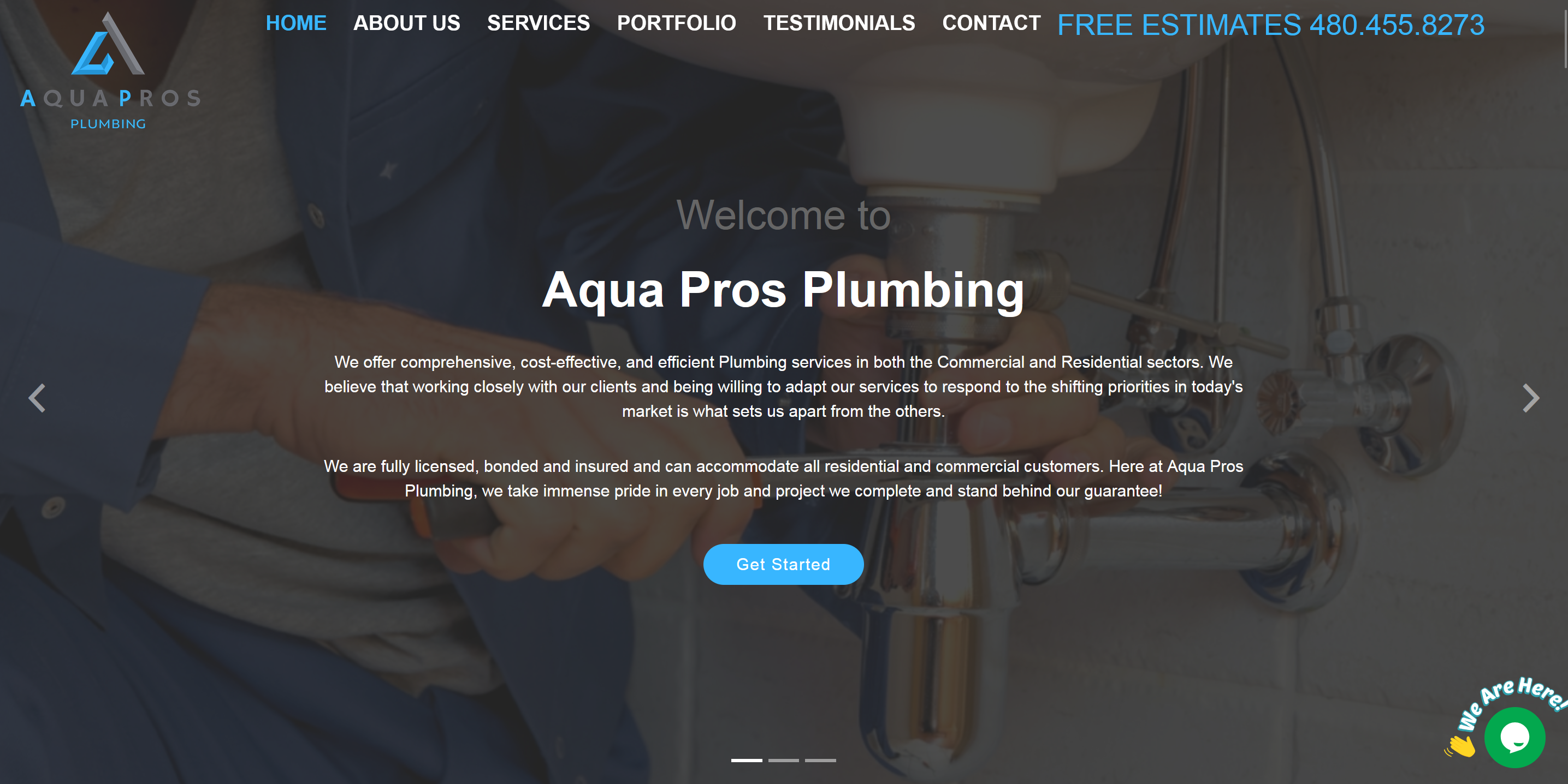 Plumbing website design example