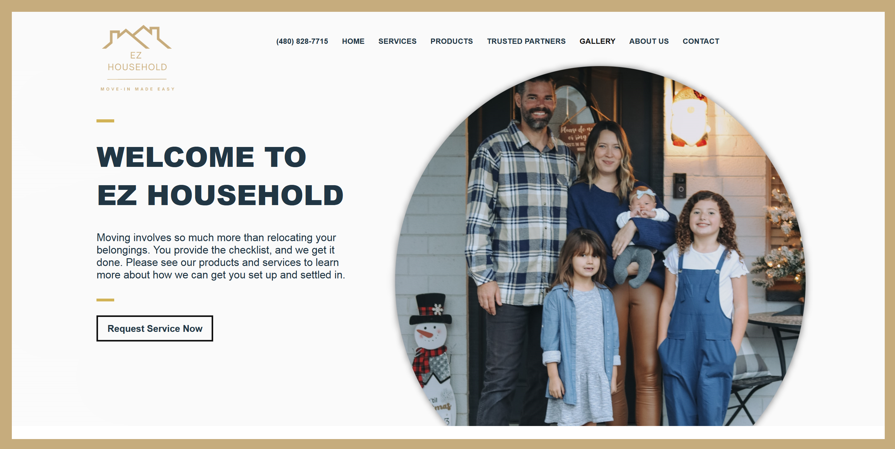 Home services website design example
